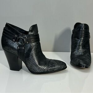 Donald J. Pliner Steph Metallic Lizard Print Leather Booties Size 8.5